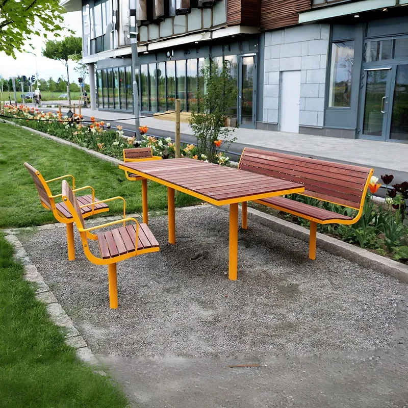 Outdoor Furniture Yellow - Set Meja dan Kursi Taman Kayu