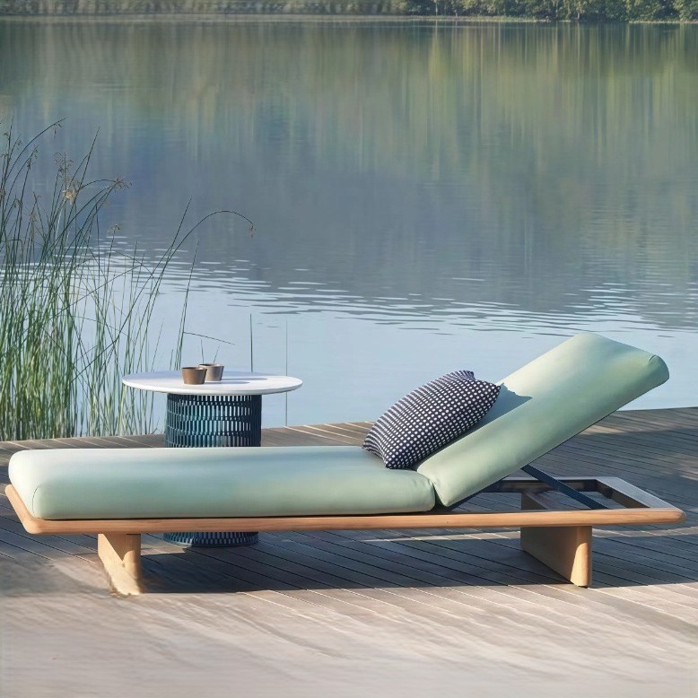 Outdoor Furniture Teak Wood - Kursi Santai Villa Modern Outdoor Custom