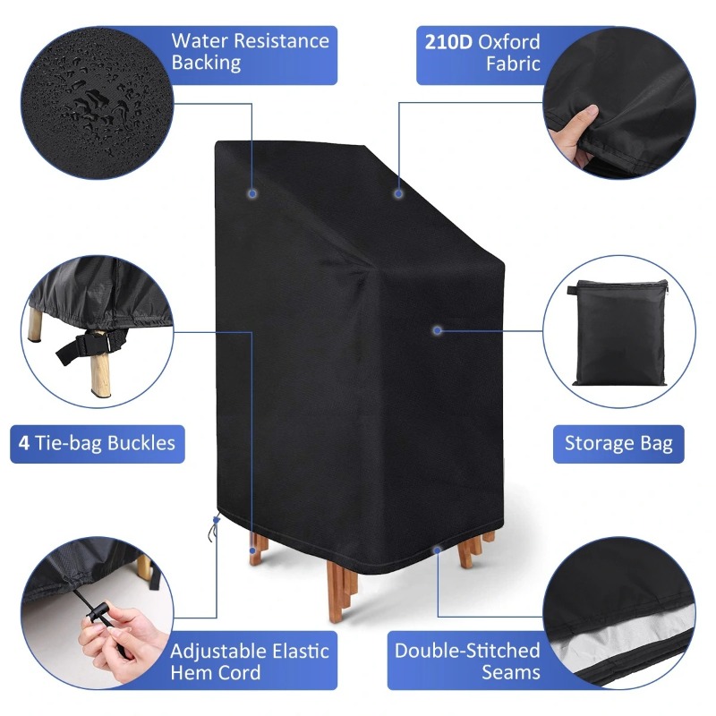 Outdoor Furniture Covers - 1/2/PCS Penutup Kursi Tumpuk Anti Debu