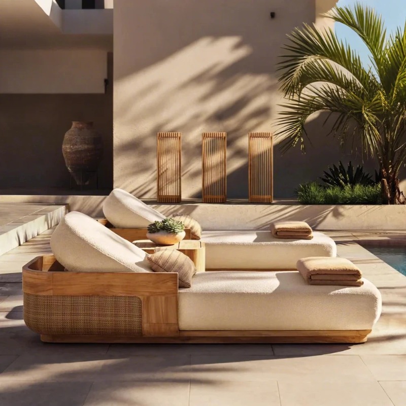 Outdoor Furniture Teak Wood - Set Kursi Santai & Daybed Pantai