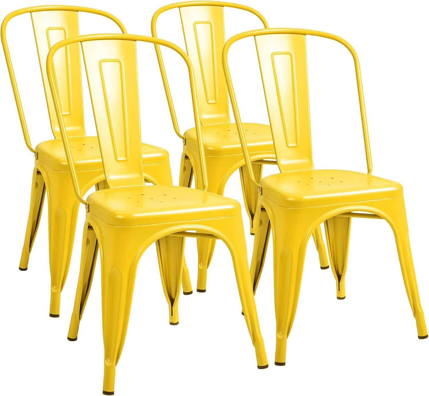 Outdoor Furniture Yellow - Kursi Makan Logam Set 4 Kursi