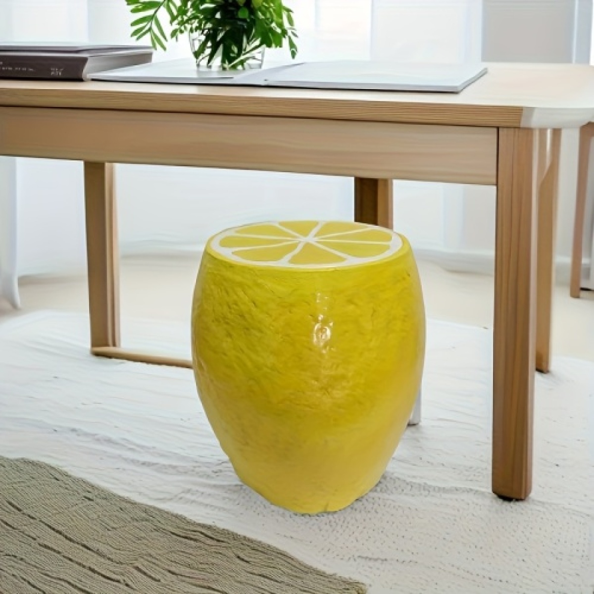 Outdoor Furniture Yellow - Bangku Buah Lemon Kuning, Bangku Resin