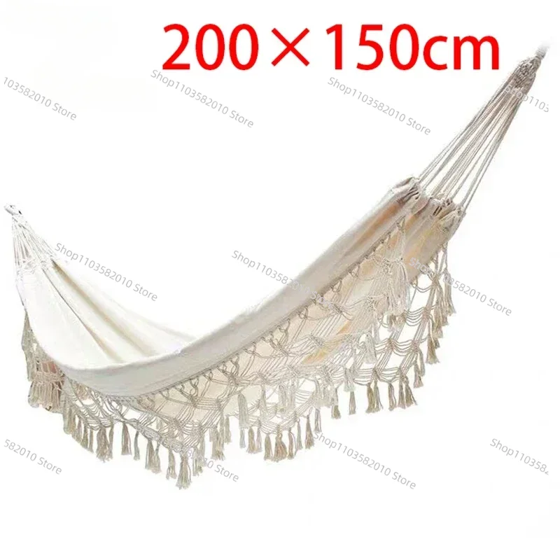 Outdoor Furniture Yellow - Hammock Kanvas Ganda Minimalis dengan Rumbai