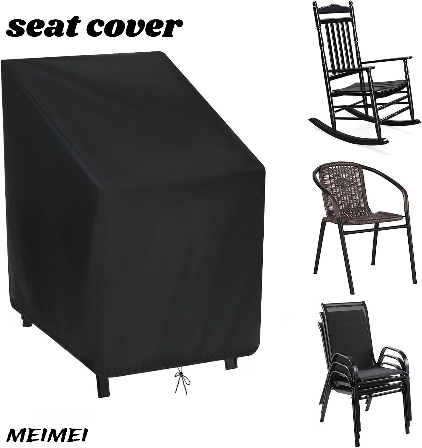 Outdoor Furniture Covers - Tas Penyimpanan Penutup Debu Kursi Bertumpuk