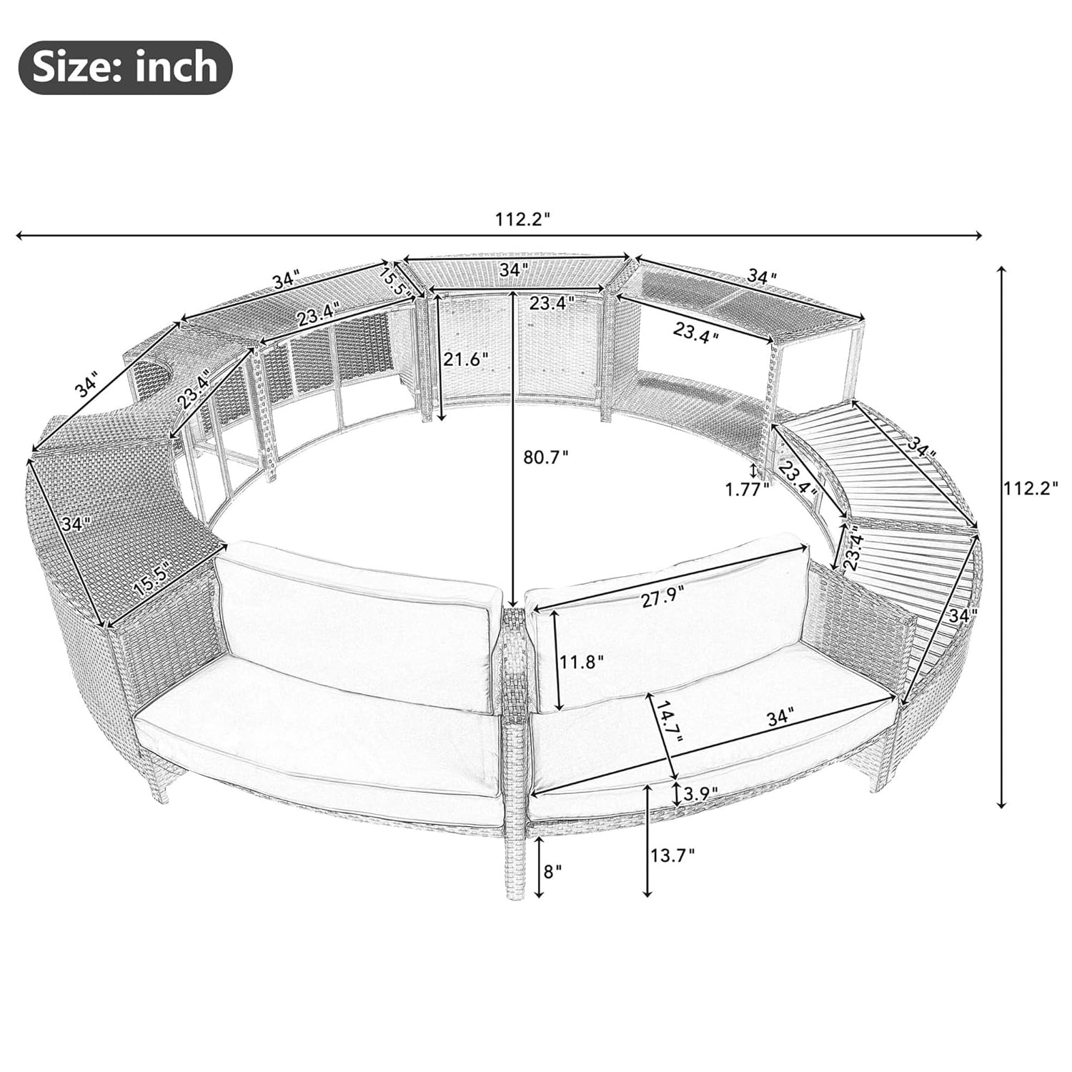 Set Sofa Patio Rotan dengan Pe - Outdoor Furniture Rattan ulasan dan harga