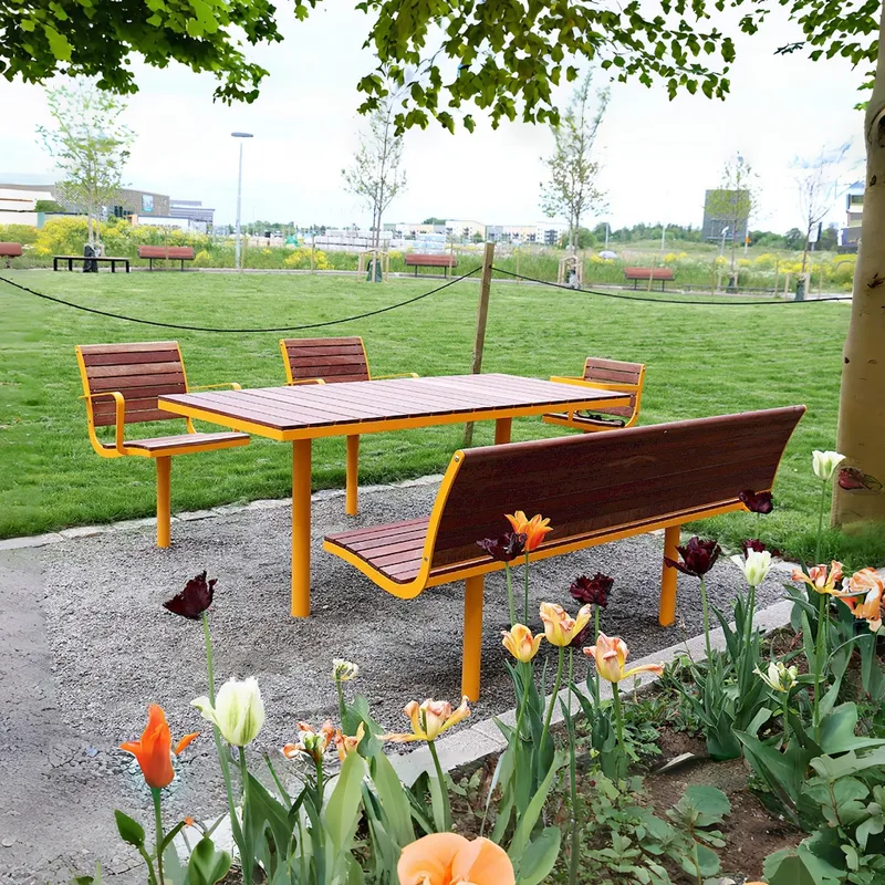Set Meja dan Kursi Taman Kayu  - Outdoor Furniture Yellow ulasan dan harga