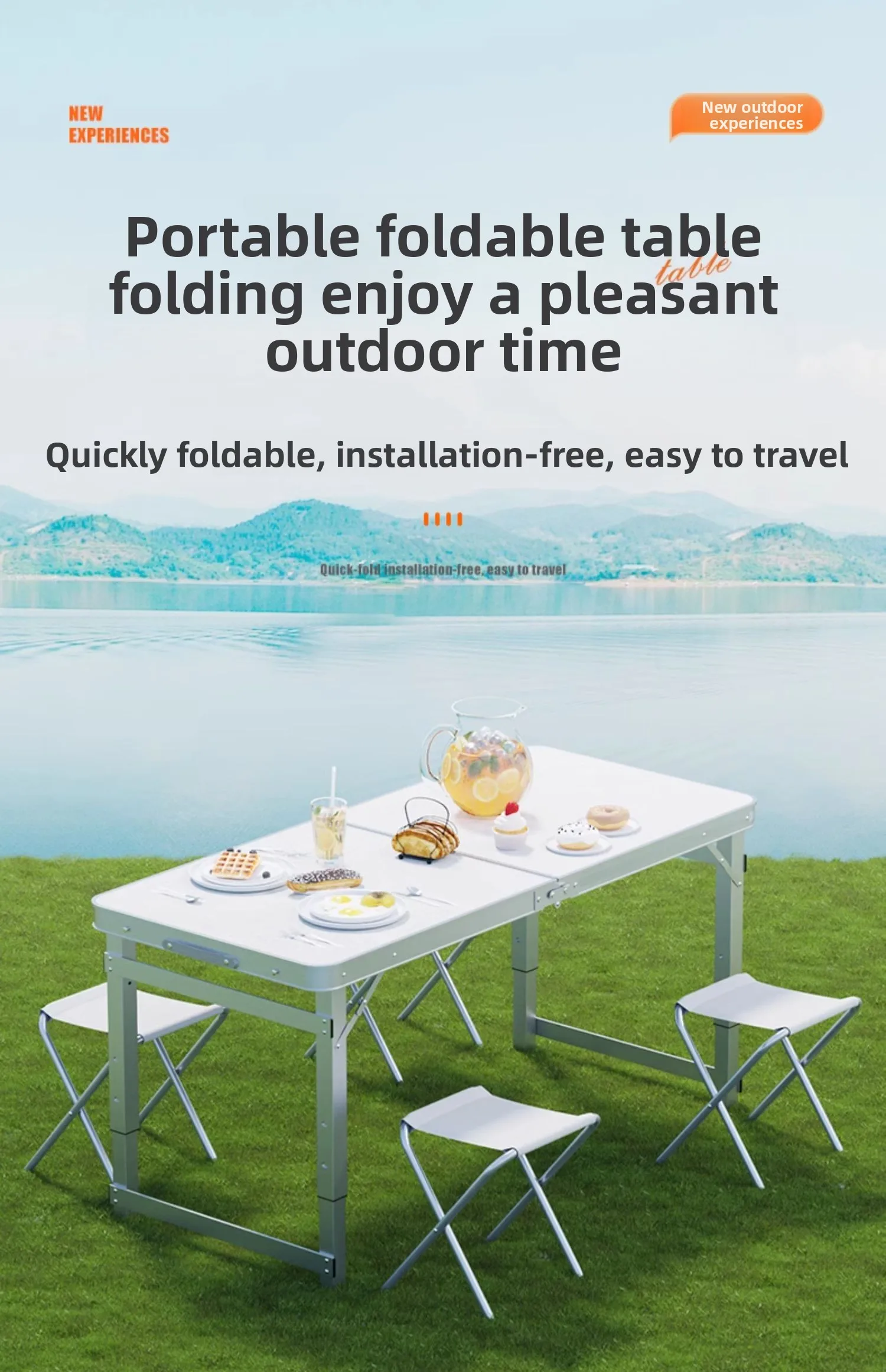Meja lipat untuk pedagang kaki - Outdoor Furniture Vendors ulasan dan harga