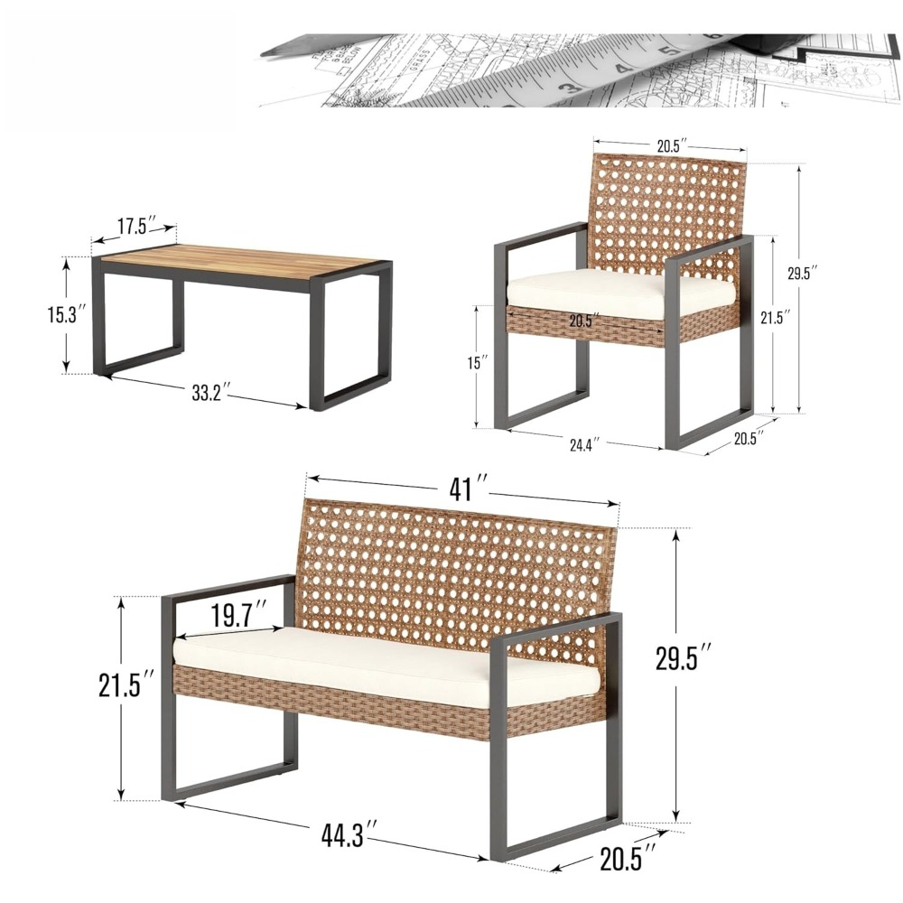 Set Furnitur Rotan Teras untuk - Outdoor Furniture Rattan ulasan dan harga