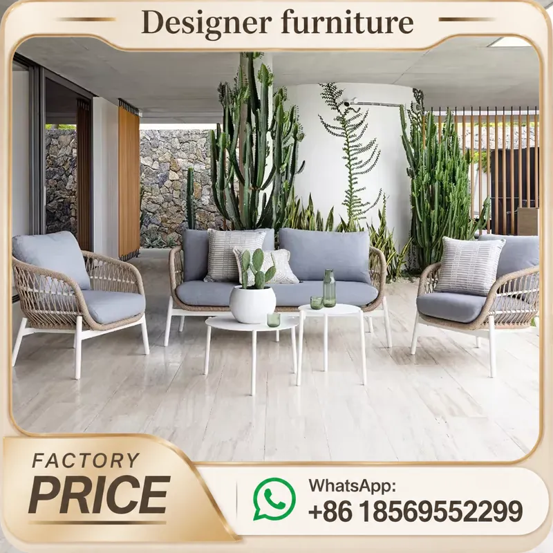 Set Sofa Anyaman Tali Luar Rua - Outdoor Furniture For Pool ulasan dan harga