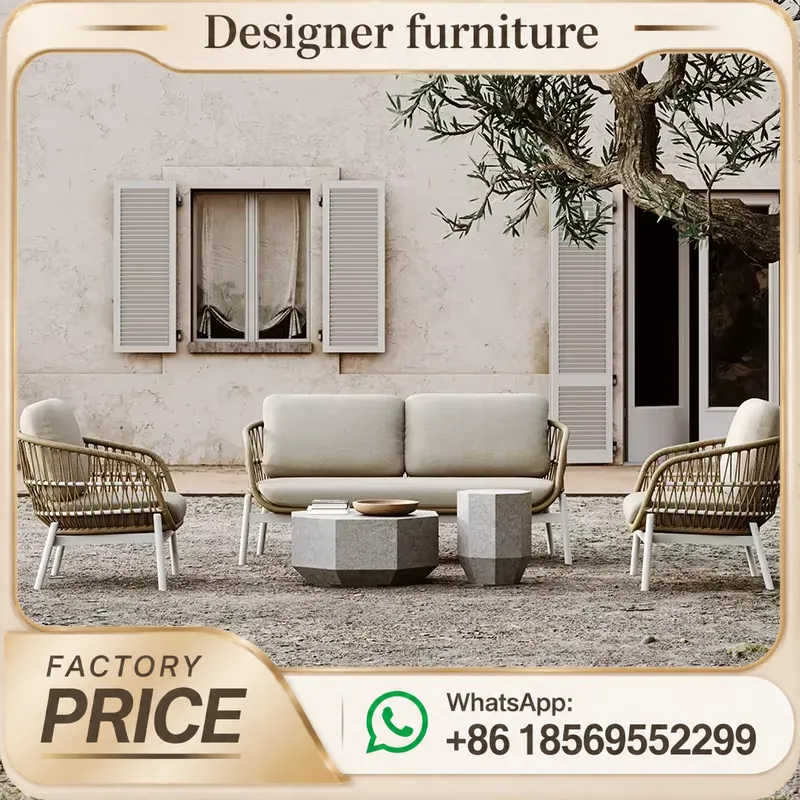 Set Sofa Anyaman Tali Luar Rua - Outdoor Furniture For Pool ulasan dan harga