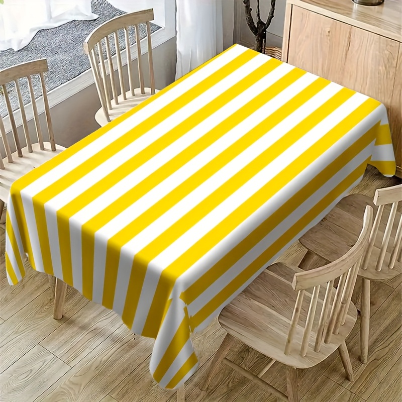 Taplak Meja Poliester Bergaris - Outdoor Furniture Yellow ulasan dan harga