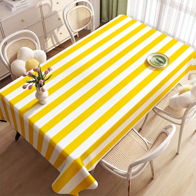 Taplak Meja Poliester Bergaris - Outdoor Furniture Yellow ulasan dan harga