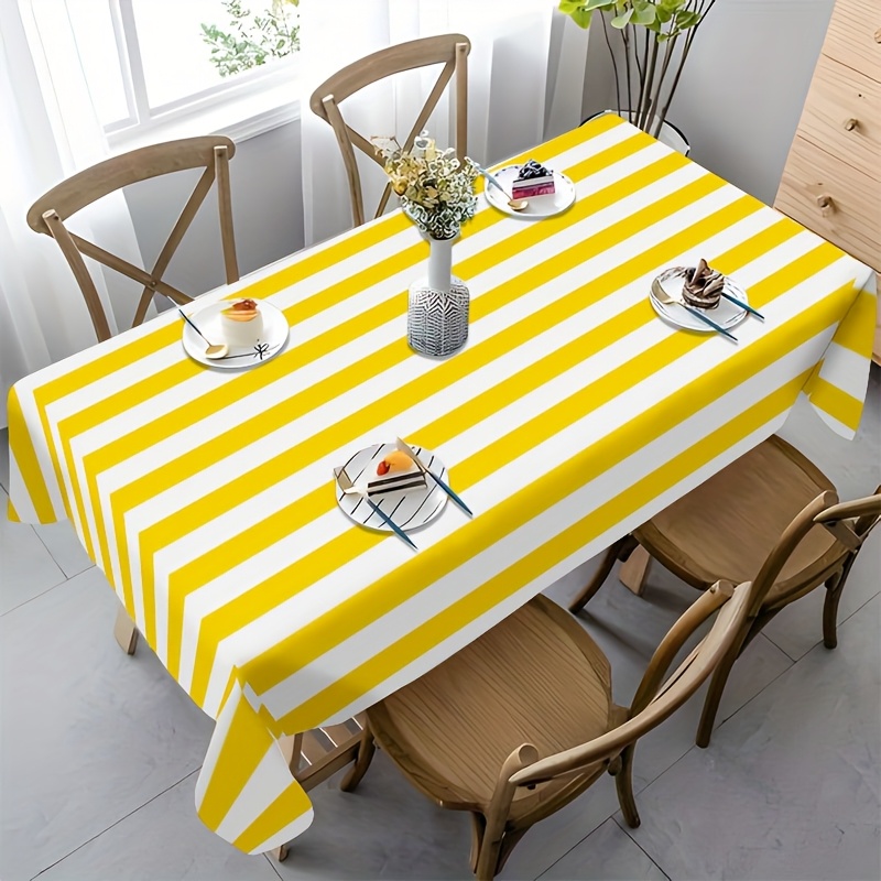 Taplak Meja Poliester Bergaris - Outdoor Furniture Yellow ulasan dan harga