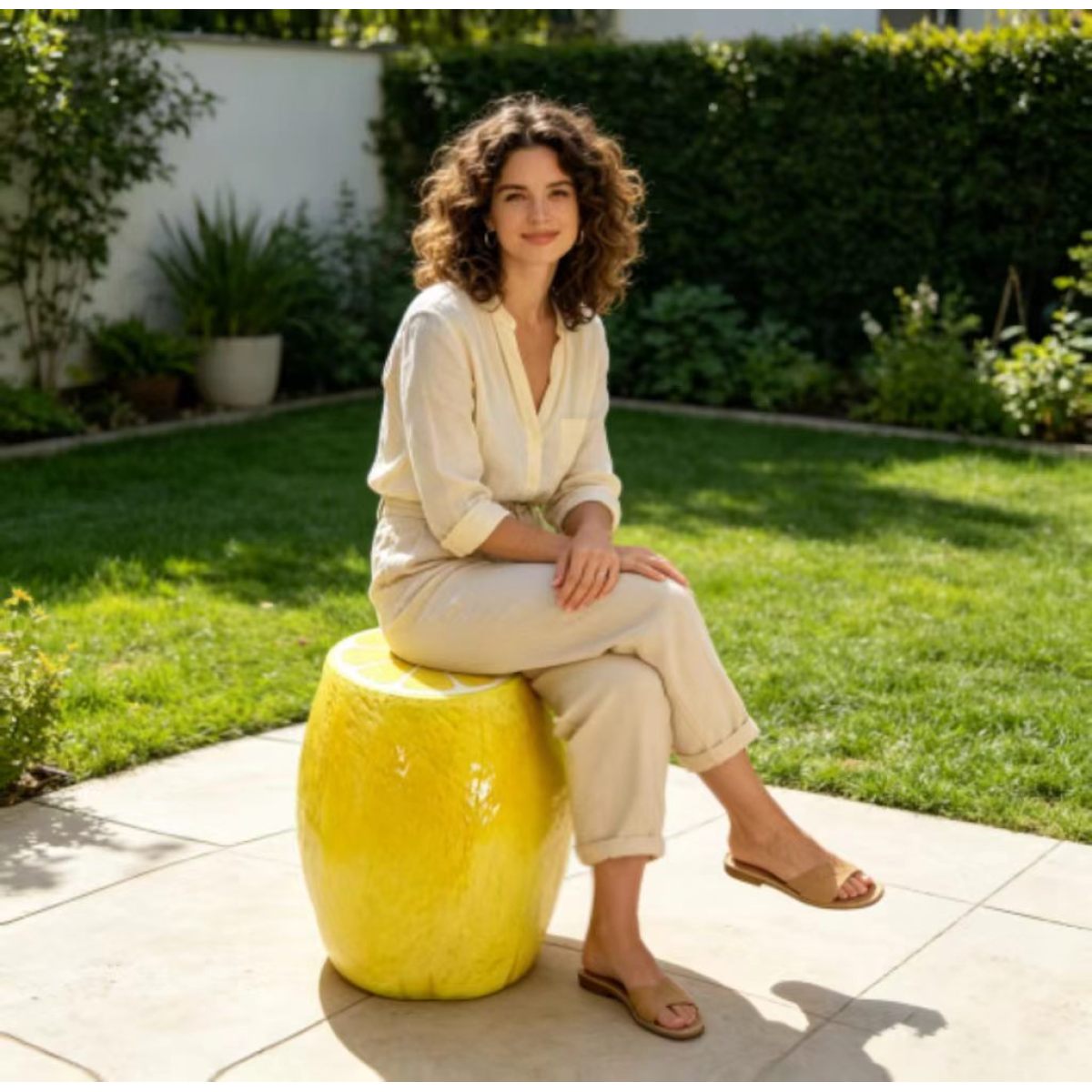 Bangku Buah Lemon Kuning, Bang - Outdoor Furniture Yellow ulasan dan harga