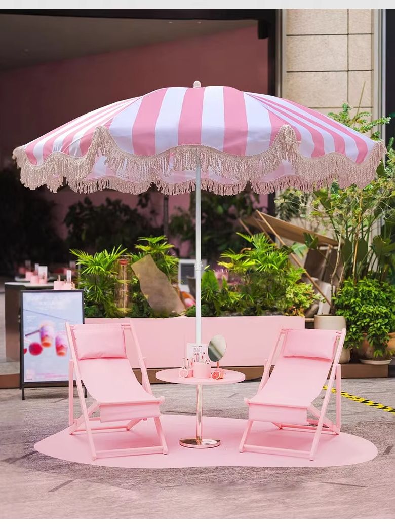 1-Pak Payung Pantai Dekoratif  - Outdoor Furniture Yellow ulasan dan harga