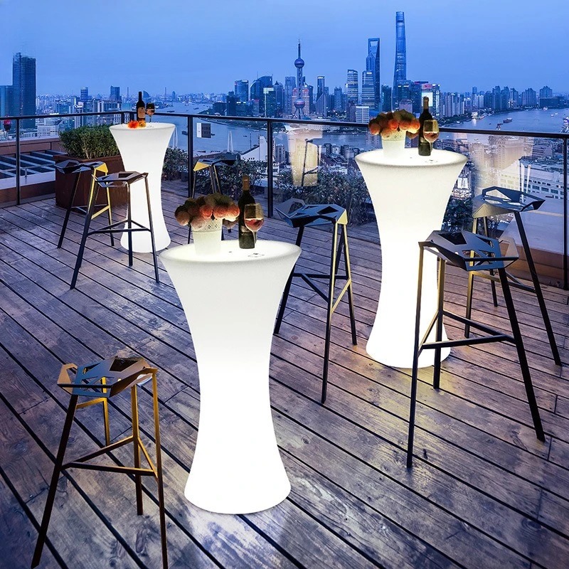 【Hot】Meja bar berlampu, kursi  - Outdoor Furniture Exhibition ulasan dan harga