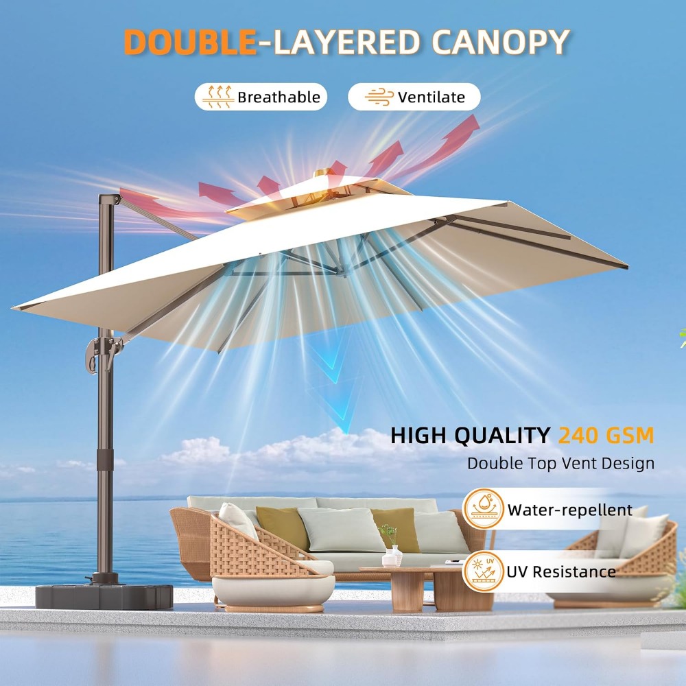 Payung teras cantilever perseg - Outdoor Furniture For Pool ulasan dan harga