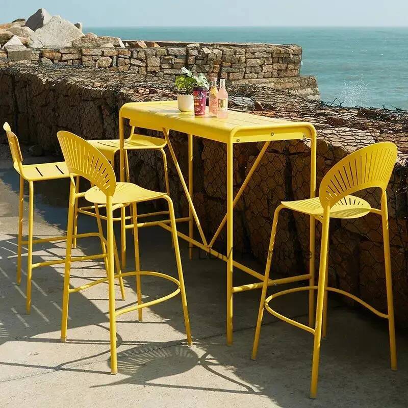 Kursi Bar Modern Minimalis Ind - Outdoor Furniture Yellow ulasan dan harga