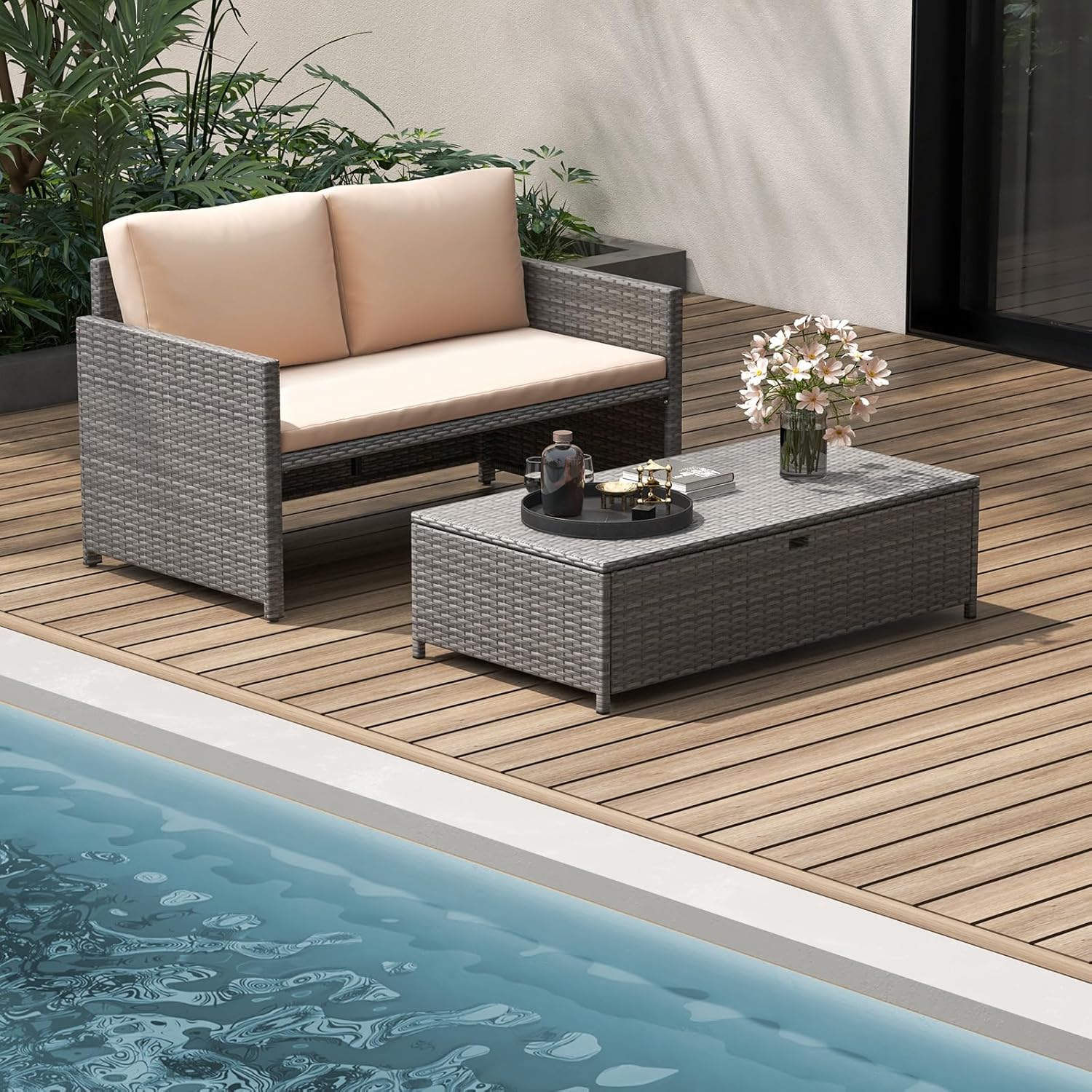 Kursi Santai Rotan untuk Teras - Outdoor Furniture For Pool ulasan dan harga