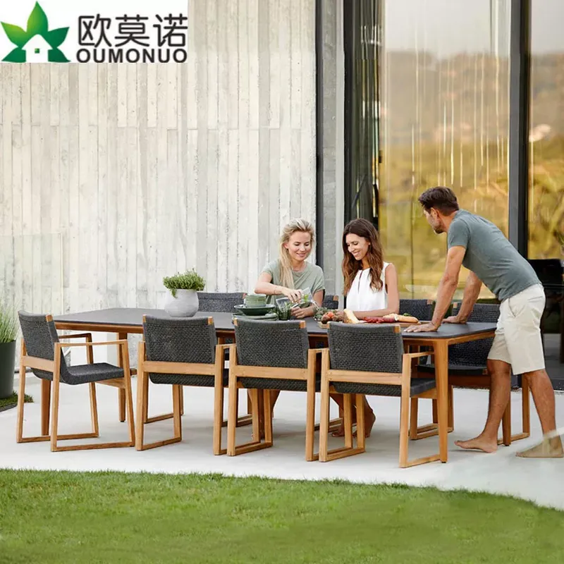 Set Meja Makan Rotan Teak Outd - Outdoor Furniture Teak Wood ulasan dan harga