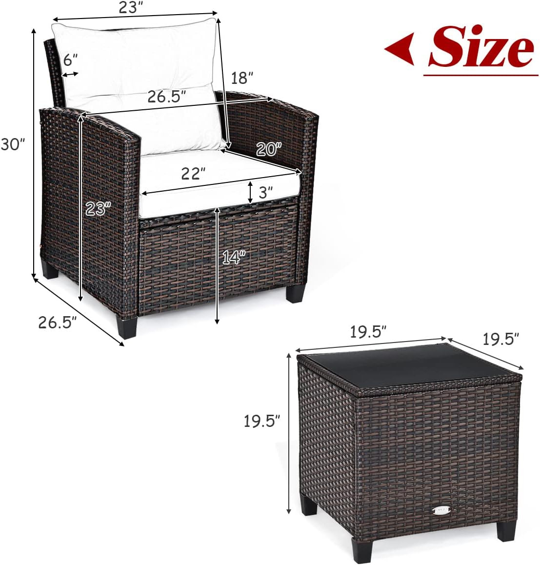 Set Furnitur Teras 3 Buah, Set - Outdoor Furniture Rattan ulasan dan harga